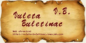 Vuleta Buletinac vizit kartica